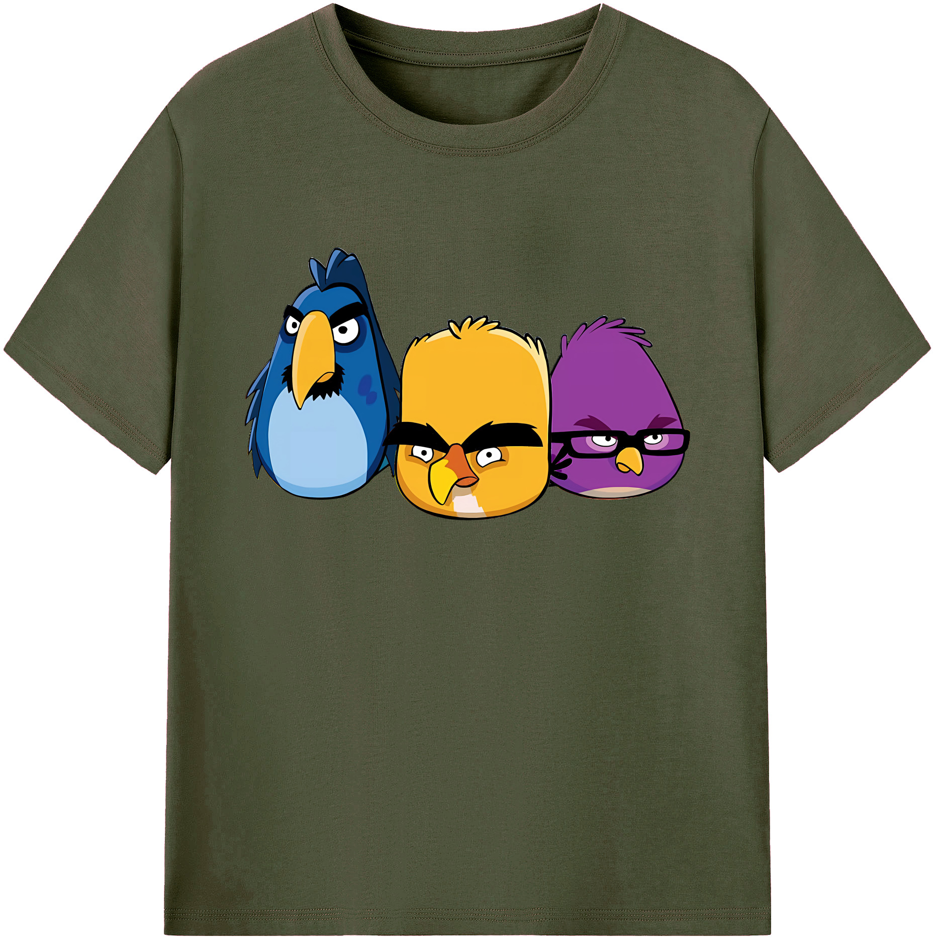（画像用） Angry Birds アングリーバード 綿100％ メンズ半袖Tシャツ｜肌触りやわらか＆通気性